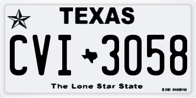 TX license plate CVI3058
