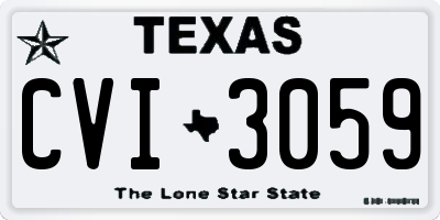 TX license plate CVI3059
