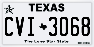 TX license plate CVI3068