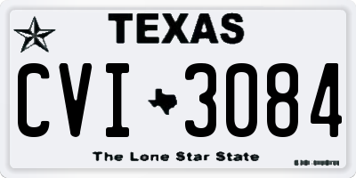 TX license plate CVI3084