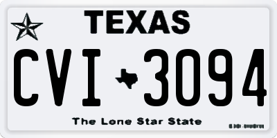 TX license plate CVI3094
