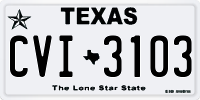 TX license plate CVI3103