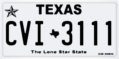 TX license plate CVI3111