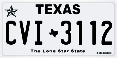 TX license plate CVI3112