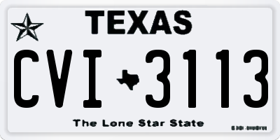 TX license plate CVI3113
