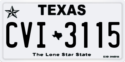TX license plate CVI3115