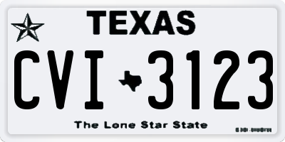 TX license plate CVI3123