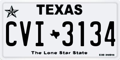 TX license plate CVI3134