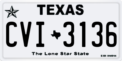 TX license plate CVI3136