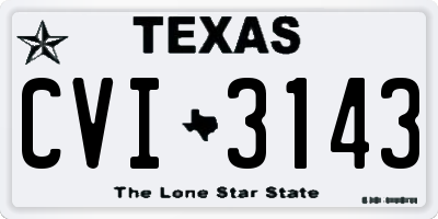 TX license plate CVI3143