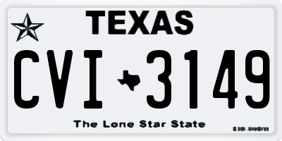 TX license plate CVI3149