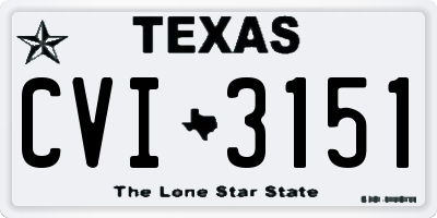 TX license plate CVI3151