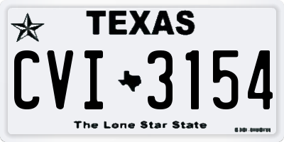 TX license plate CVI3154