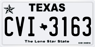 TX license plate CVI3163