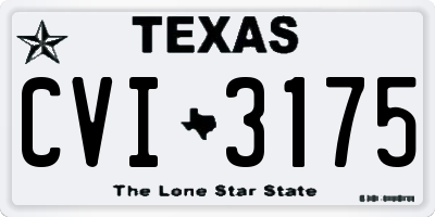 TX license plate CVI3175