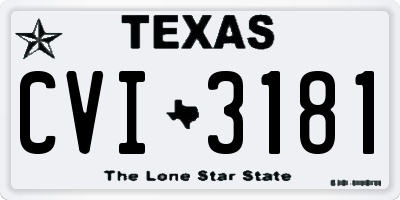 TX license plate CVI3181