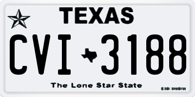 TX license plate CVI3188