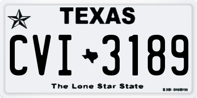 TX license plate CVI3189