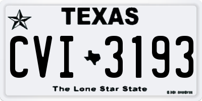 TX license plate CVI3193