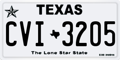 TX license plate CVI3205