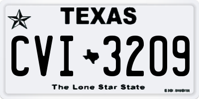 TX license plate CVI3209