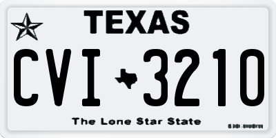 TX license plate CVI3210