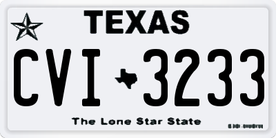 TX license plate CVI3233