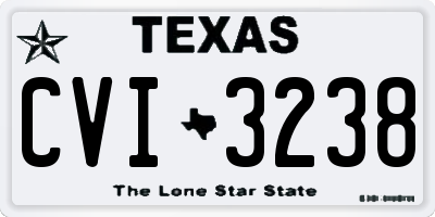 TX license plate CVI3238