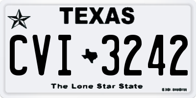 TX license plate CVI3242