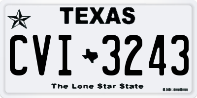 TX license plate CVI3243