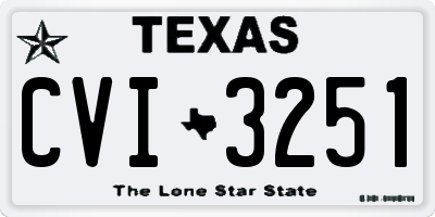 TX license plate CVI3251