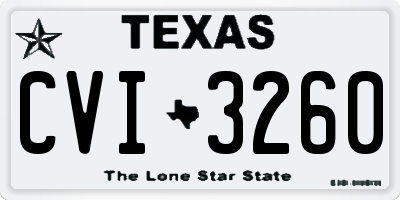 TX license plate CVI3260