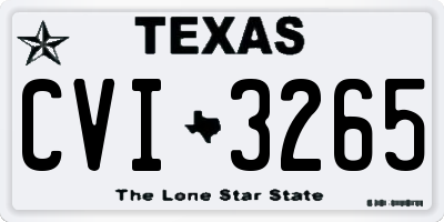 TX license plate CVI3265