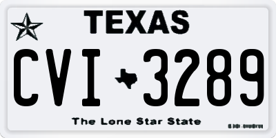 TX license plate CVI3289