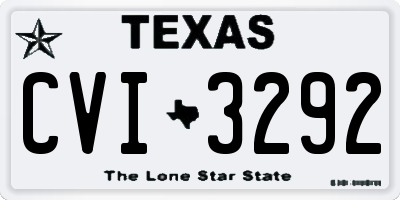 TX license plate CVI3292