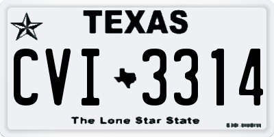 TX license plate CVI3314