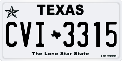 TX license plate CVI3315