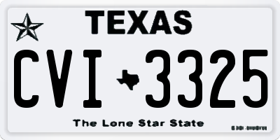 TX license plate CVI3325