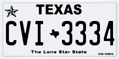 TX license plate CVI3334