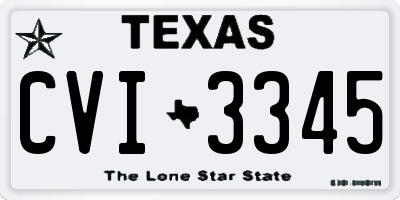 TX license plate CVI3345
