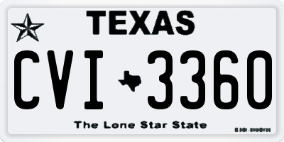 TX license plate CVI3360