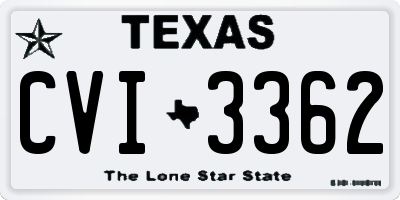 TX license plate CVI3362