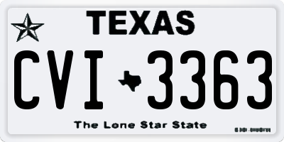 TX license plate CVI3363