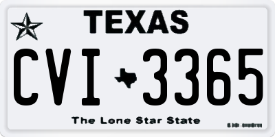 TX license plate CVI3365