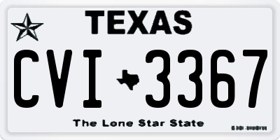 TX license plate CVI3367