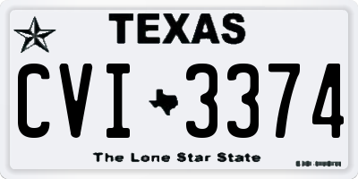 TX license plate CVI3374
