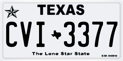 TX license plate CVI3377
