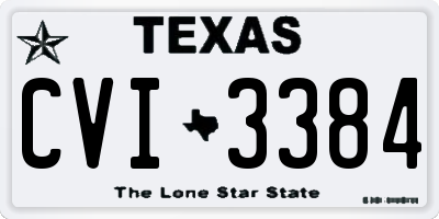 TX license plate CVI3384