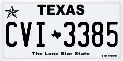 TX license plate CVI3385