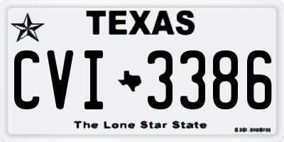 TX license plate CVI3386